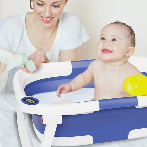 BAÑERA BEBE PLEGABLE COJIN + TERMOMETRO